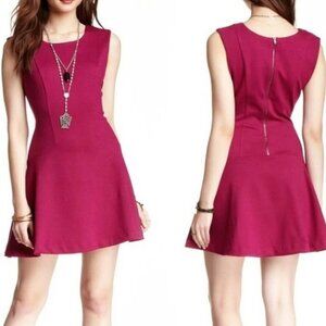 Free People Cha Cha Ponte Fit/Flare Dress - Magenta - M